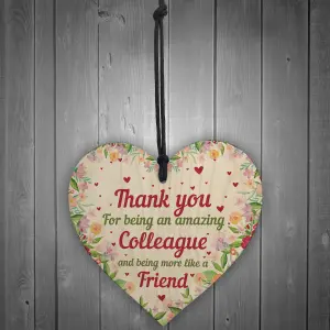 Red Ocean Colleague Leaving Gift Friendship Gifts Wooden Heart Plaque Thank You Gift For Work Colleague Keepsake