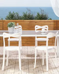 Set of 4 Garden Chairs CAMOGLI White