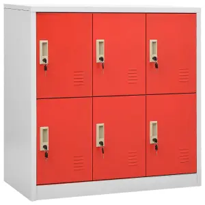 Berkfield Locker Cabinets 2 pcs Light Grey and Red 90x45x92.5 cm Steel