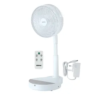 GEEPAS 10 Inch DC Folding Fan Portable Folding Desk Fan with Remote Control  12 Speed, 8 Hour Timer