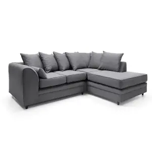 Darcy Corner Sofa Right Facing in Dark Grey Linen Fabric