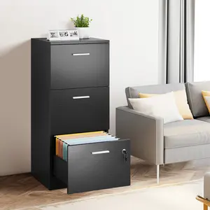 40.2cm Wide 3 -Drawer File Cabinet Black