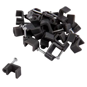 Blackspur - 80pc Plastic Cable Clips Set - 3 Sizes - White