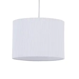 First Choice Lighting White Pleated 25cm Pendant Lightshade