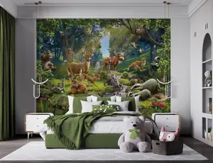 Walltastic Animals of the Forest Multicolour Smooth Wallpaper Mural 8ft high x 10ft wide