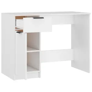 Berkfield Desk White 100x50x75 cm Engineered Wood