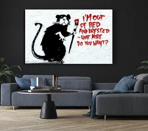 Im Out Of Bed And Dressed What More Do You Want Rat Canvas Print Wall Art - Medium 20 x 32 Inches