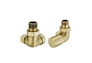 Banyetti Corner Radiator Valves - Brushed Brass