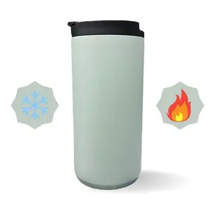 Rewind Thermal Mug Double-Wall 400ml Stainless Steel Mug with Lid - Sage Green