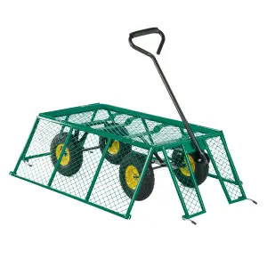 KCT Extra Large 4 Wheel Garden Trailer Heavy Duty Trolley