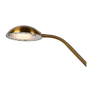 Lucide Zenith Modern Floor Reading Lamp - LED Dim. - 3000K - Matt Gold, Brass