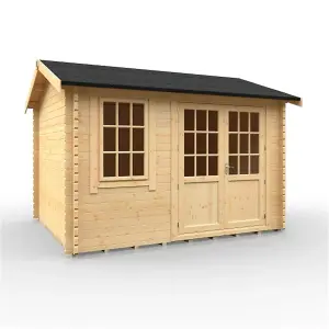 12ft x 10ft (3550mm x 2950mm) Horsforth "The Tallahassee Plus" 44mm Log Cabin With 1 Window