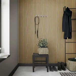 Galerie Industrial Effects Brown Stripe Wood Panel Wallpaper Roll