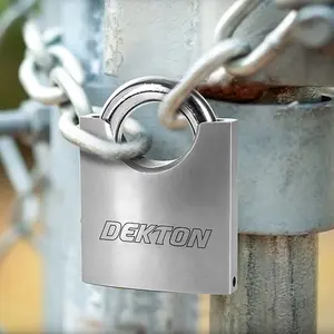 Dekton Heavy Duty Steel Outdoor Security Shed Gate Closed Shackle Padlock 50mm