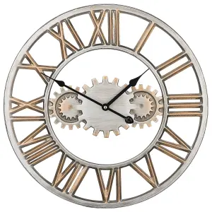 Beliani Industrial Wall Clock SEON Metal Silver