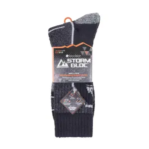 Storm Bloc - 4 Pairs Mens Cushioned Anti Blister Socks 6-11 Grey