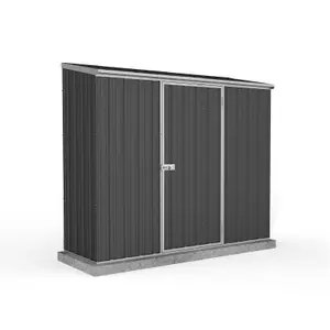 Absco Space Saver Pent Dark Grey Metal Shed 2.26m x 0.78m Garden Storage Building 7.5ft x 3ft