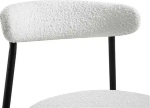 Donna Set Of 2 White Boucle Dining Chairs - Dining Room Chairs - Dining Table Chairs - Daals - Dining Chairs