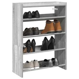 Berkfield Shoe Rack Grey Sonoma 80x25x61.5 cm Engineered Wood