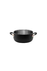 Meyer Accent Black Round Stainless Steel Induction Suitable Non-Stick Casserole Pan 24cm