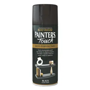 Rust-Oleum Painter's Touch Black Gloss Multi-surface Decorative spray paint, 400ml