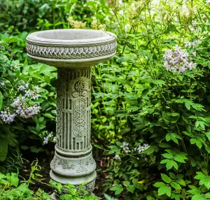 Sunflower Design Tall Birdbath