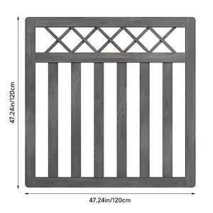 4x4ft Outdoor Grey Cross Top Garden Wooden Gate Fence Patio Gate