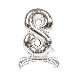 Realmax 8 Number Balloon Silver (One Size)