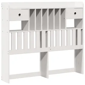 Berkfield Bookcase Bed without Mattress White 120x200 cm Solid Wood Pine