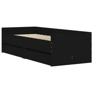 Berkfield Bed Frame with Drawers without Mattress Black 100x200 cm