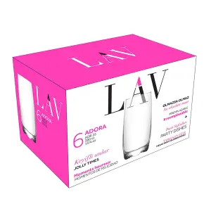 LAV - Adora Highball Glasses - 390ml - Clear - Pack of 6