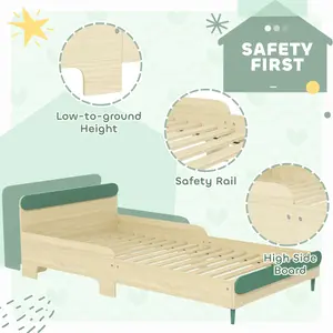 AIYAPLAY Toddler Bed, Kids Bed w/ Safety Rail, 195 x 103 x 60.5cm, Green