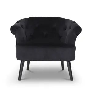 Velvet Black Sara Accent Chair