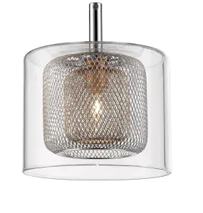 Luminosa Spring 7 Light Spiral Cluster Pendant Mesh Chrome, Copper, Glass, G9