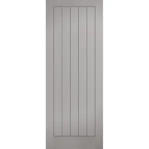 Textured Vertical 5P Grey Internal Door 198cm H x 83.8cm W x 3.5cm D