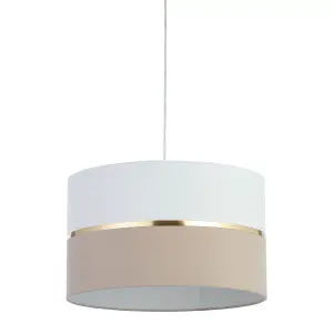 Inlight Isonoe Ivory & mocha Drum Light shade (D)40cm