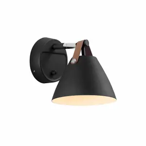 Nordlux DFTP Strap 15 Indoor Bedroom Living Dining Hallway Wall Light In Black (Height) 17cm