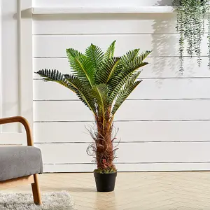 Artificial Plant Artificial Fern Tree House Plant Indoor Outdoor Decorative Plant In Black Plastic Pot