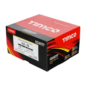 Timco - Velocity Premium Multi-Use Screws - PZ - Double Countersunk - Yellow (Size 5.0 x 70 - 1000 Pieces)