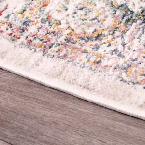 Cream Traditional Easy to Clean Abstract Floral Rug For Dining Room-160cm X 220cm