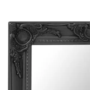 Berkfield Wall Mirror Baroque Style 50x50 cm Black