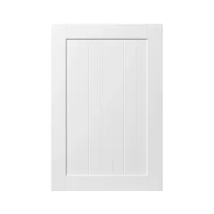 GoodHome Alpinia Matt white tongue & groove shaker Matt white Tall wall Cabinet door (W)600mm (H)895mm (T)18mm