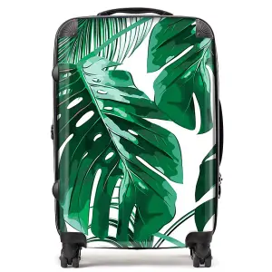 Tropical Jungle Leaf Pattern Suitcase - Medium