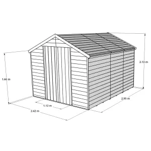 BillyOh Master Tongue and Groove Apex Wooden Shed - 10x8 - Windowed