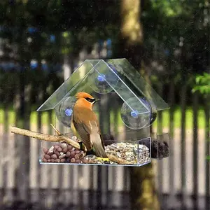 Window Bird Feeder with Seed Tray