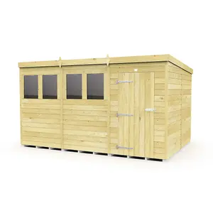 DIY Sheds 12x8 Pent Shed - Single Door With Windows