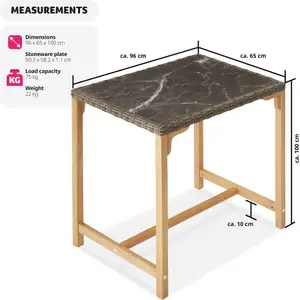 Garden Table Kutina - outdoor dining table, 96 x 65 x 100 cm - nature