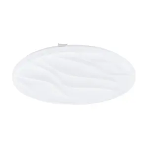 Flush Ceiling Light Colour White Shade White Plastic Bulb LED 22W Included