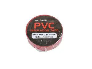 Connect 36893 Red PVC Insulation Tape 19mm x 20m - Pack 1