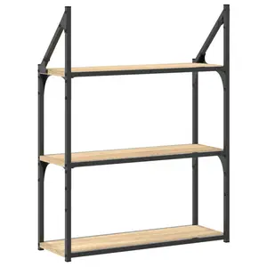 3 Piece Floating Shelf Sonoma Oak / 78.5 cm H x 23.62 cm W x 21 cm D